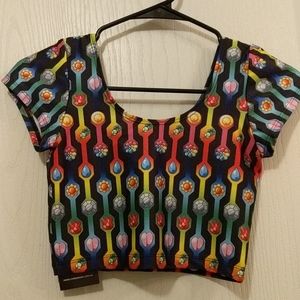 Pokemon badge crop top